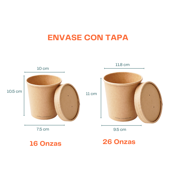 Recipiente con tapa (500 piezas / caja)